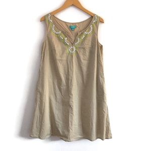 CALYPSO ST. BARTH For Target Embellished/Beaded Neckline Cotton Dress - Medium